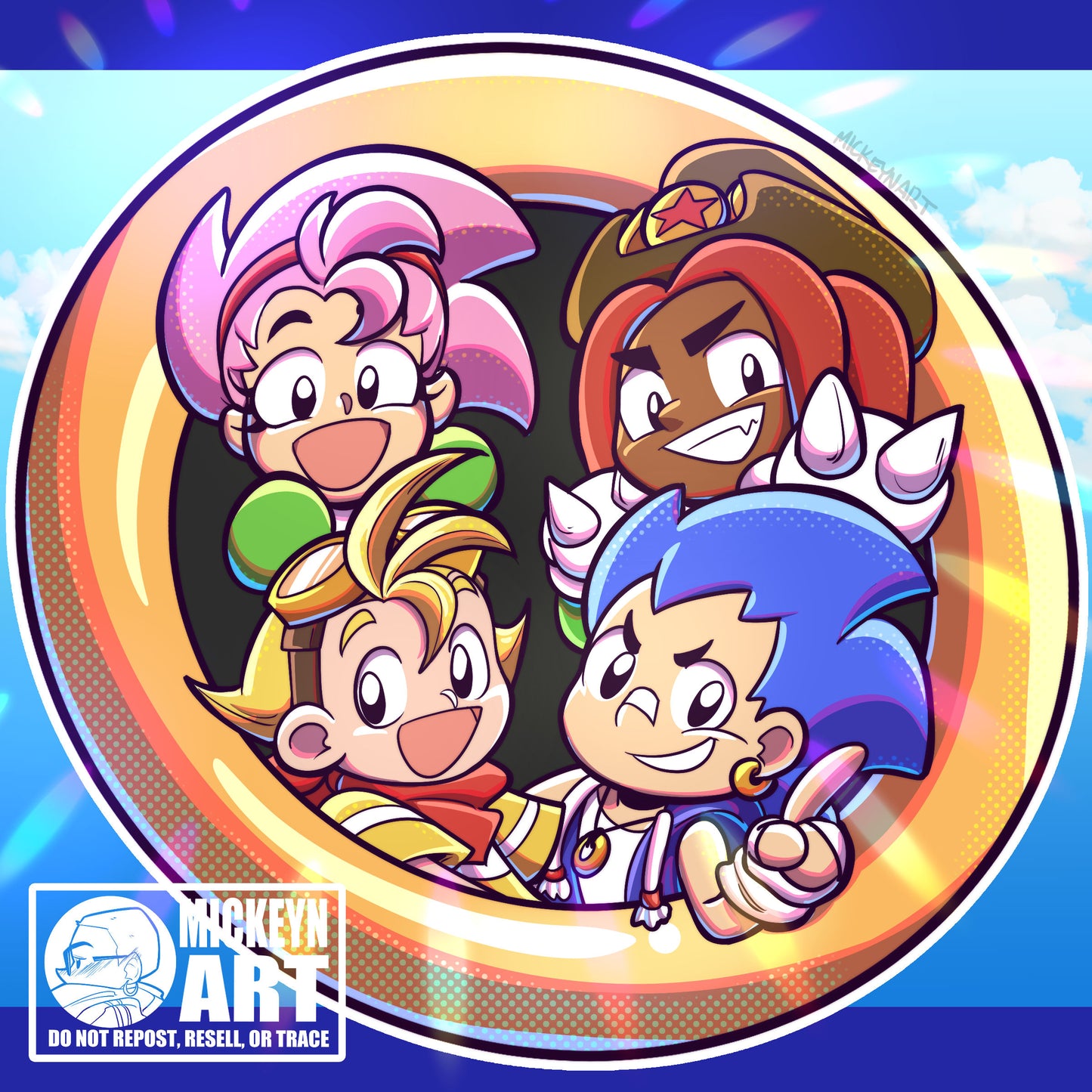 Sonic Gijinka 8x8 Square Print