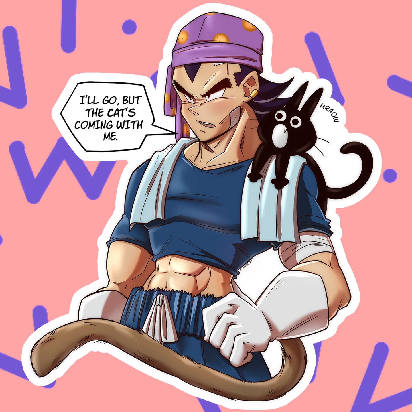 Vegeta and Scratch Sticker (Durag version)
