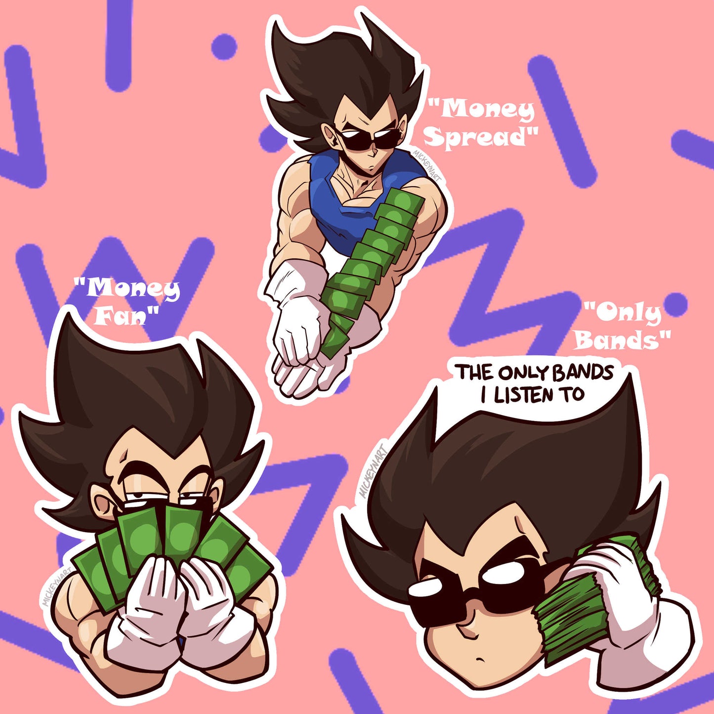 Mr. Big Stacks Vegeta Sticker Set
